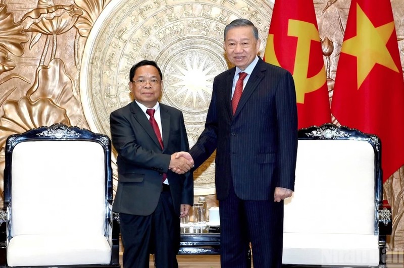 Ảnh đại diện tổng bí thư, chủ tịch nước tô lâm tiếp phó thủ tướng, bộ trưởng bộ tư pháp lào