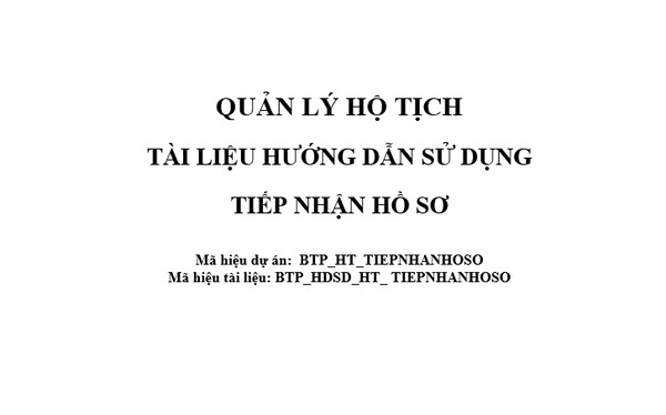 Ảnh đại diện Tài liệu hướng dẫn sử dụng Hộ tịch - Tiếp nhận hồ sơ