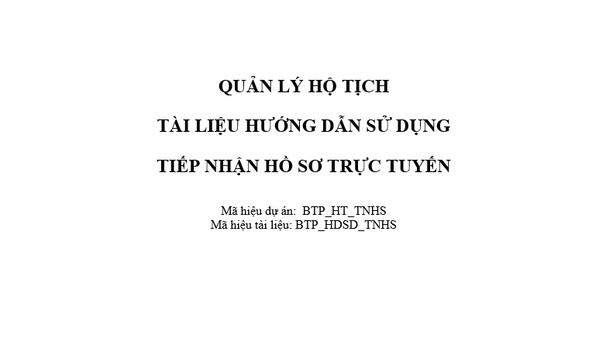 Ảnh đại diện Tài liệu hướng dẫn sử dụng Hộ tịch - Tiếp nhận hồ sơ Kết hôn, Xác nhận tình trạng hôn nhân