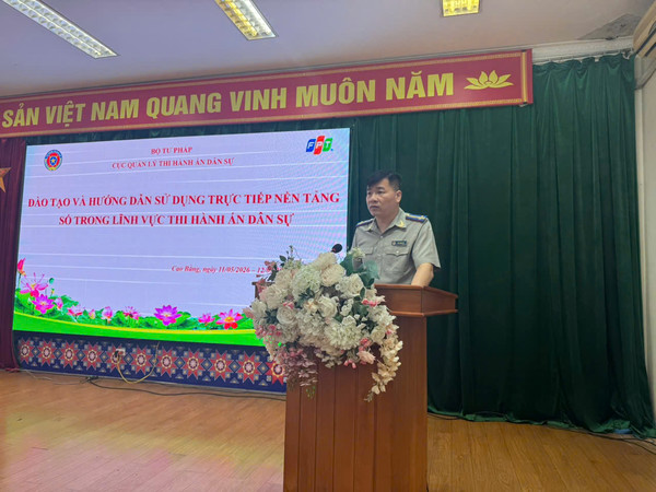 Ảnh đại diện Thi hành án dân sự tỉnh Cao Bằng tổ chức Lớp đào tạo, hướng dẫn sử dụng trực tiếp Nền tảng số trong lĩnh vực Thih ành án dân sự