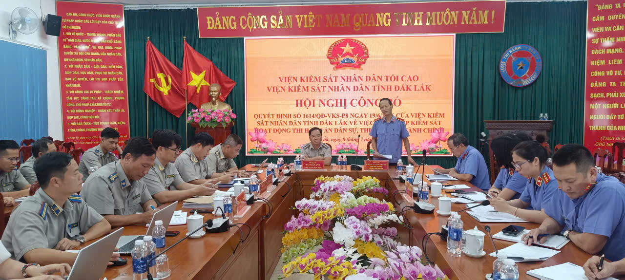 Ảnh đại diện Công bố Quyết định kiểm tra trực tiếp kiểm sát hoạt động Thi hành án dân sự, Thi hành án hành chính tại Thi hành án dân sự tỉnh Đắk Lắk