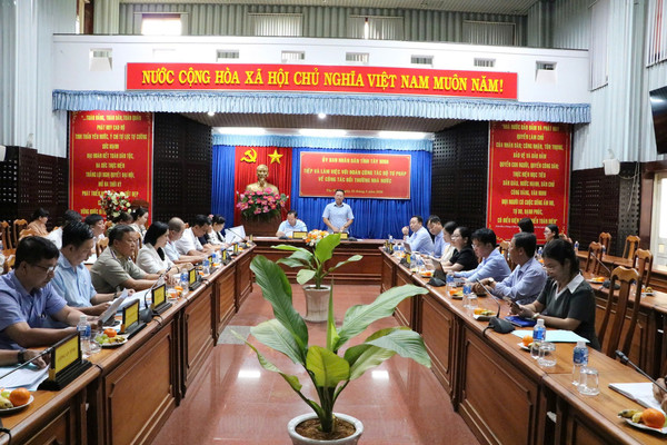 Ảnh đại diện Bộ Tư pháp làm việc với Ủy ban nhân dân tỉnh Tây Ninh về công tác bồi thường nhà nước trên địa bàn tỉnh 