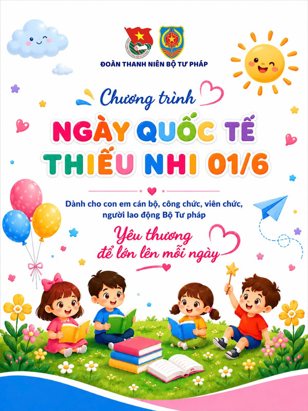 Ảnh đại diện Tặng quà cho con em cán bộ, công chức, viên chức, người lao động Bộ Tư pháp nhân Ngày Quốc tế Thiếu nhi 01/6