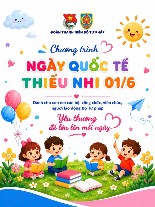 Ảnh đại diện Tặng quà cho con em cán bộ, công chức, viên chức, người lao động Bộ Tư pháp nhân Ngày Quốc tế Thiếu nhi 01/6
