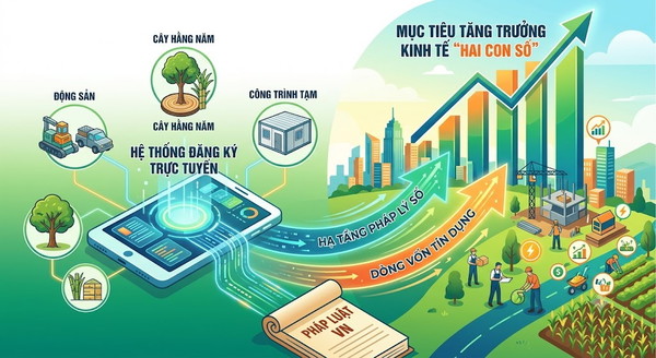 Ảnh đại diện Hệ thống đăng ký trực tuyến đăng ký biện pháp bảo đảm bằng động sản, cây hằng năm, công trình tạm - Hạ tầng pháp lý số góp phần hiện thực hóa mục tiêu tăng trưởng kinh tế “hai con số”